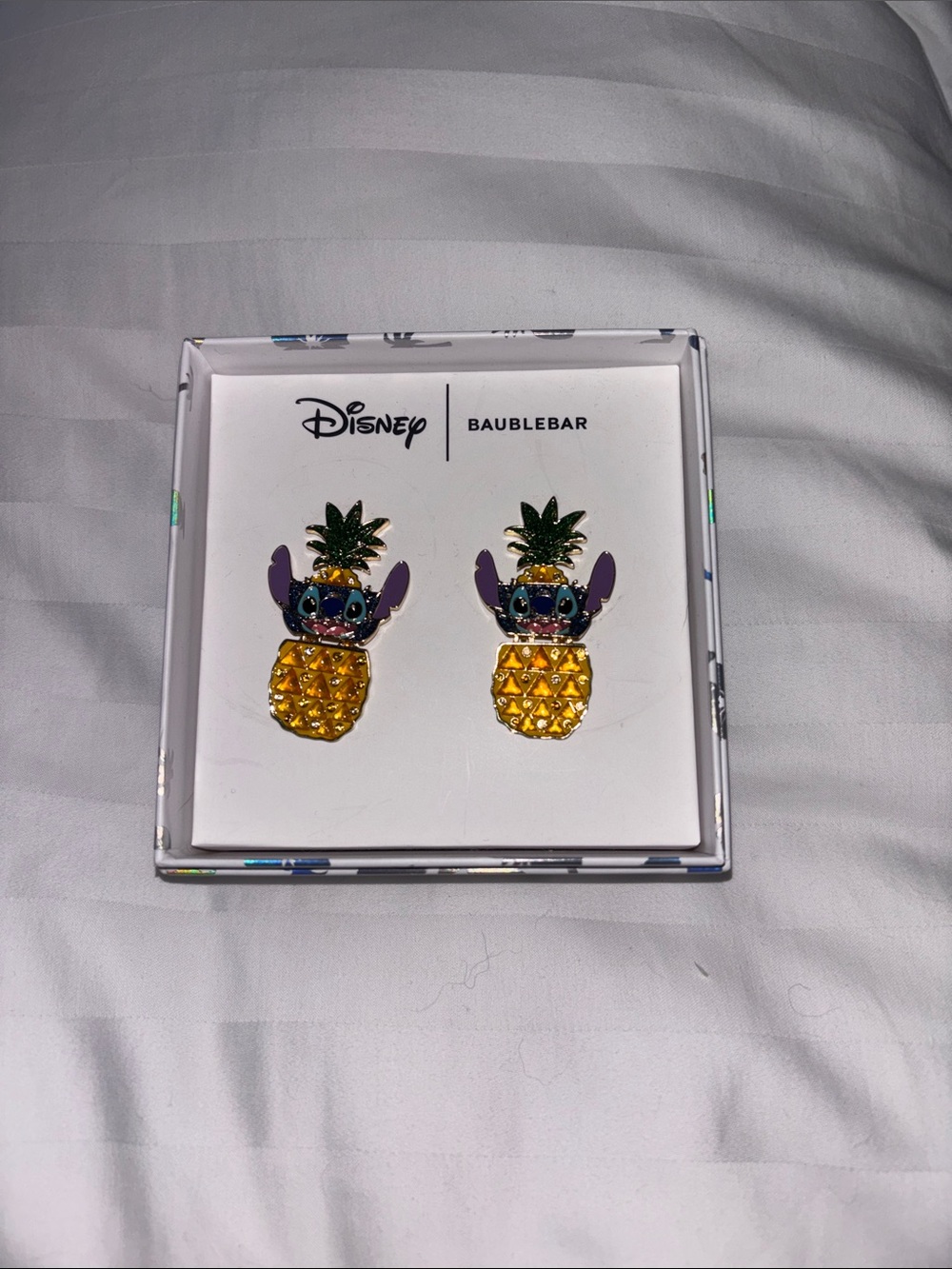 BaubleBar Disney Stitch Pineapple Stud Earrings - Yellow & Green & Purple